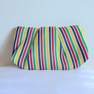 Vintage Summer Nautical Stripe Clutch Purse